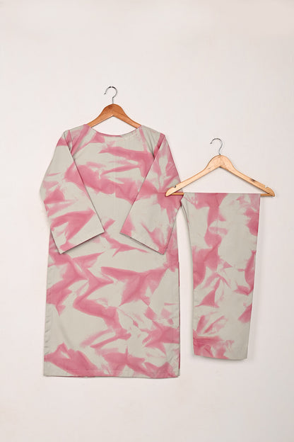 STP-206K-Gray - Women 2Pc Ready to Wear Spray Contoured Malai Fabric Co-Ord Set