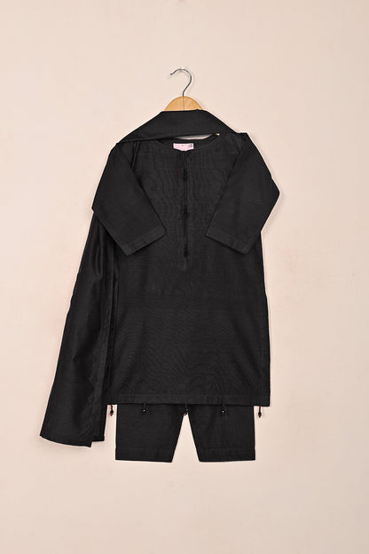 TKF-226-Black - Kids 3Pc Ready to Wear Khaddi Dress