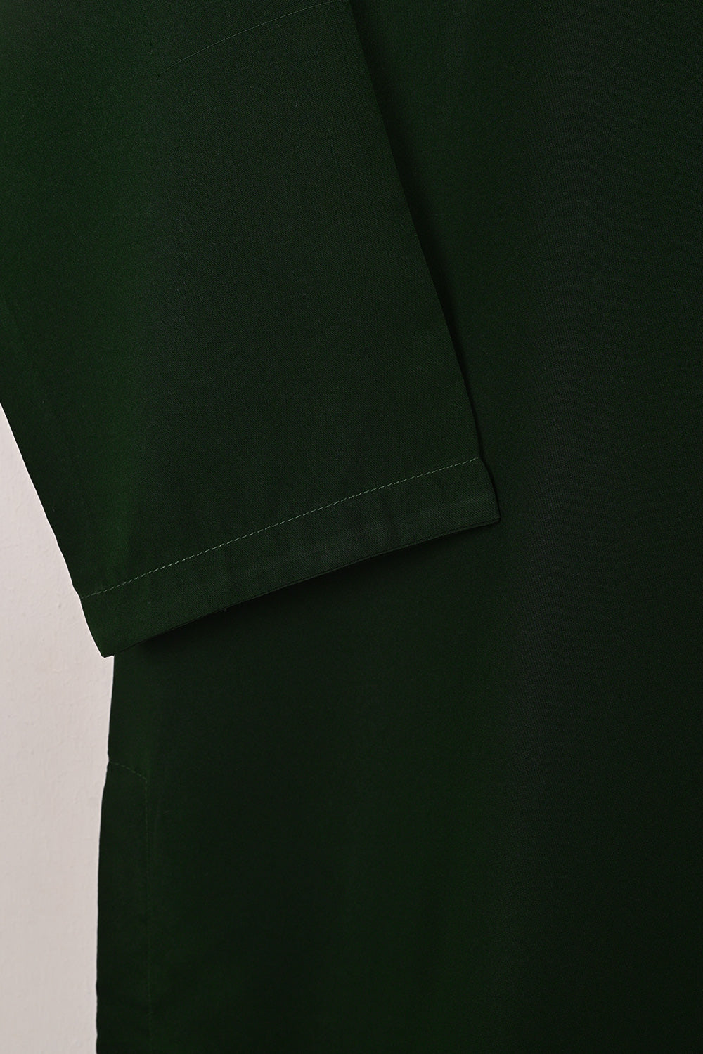 STP-224A-Bottle Green - 2Pc Ready to Wear Malai Solid Dress