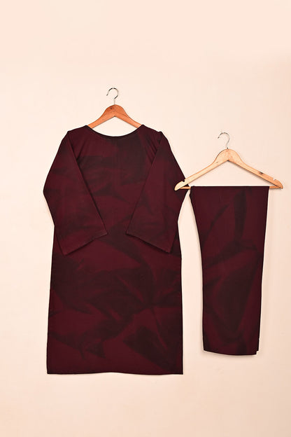 STP-206A-Maroon - Women 2Pc Ready to Wear Spray Contoured Malai Fabric Co-Ord Set