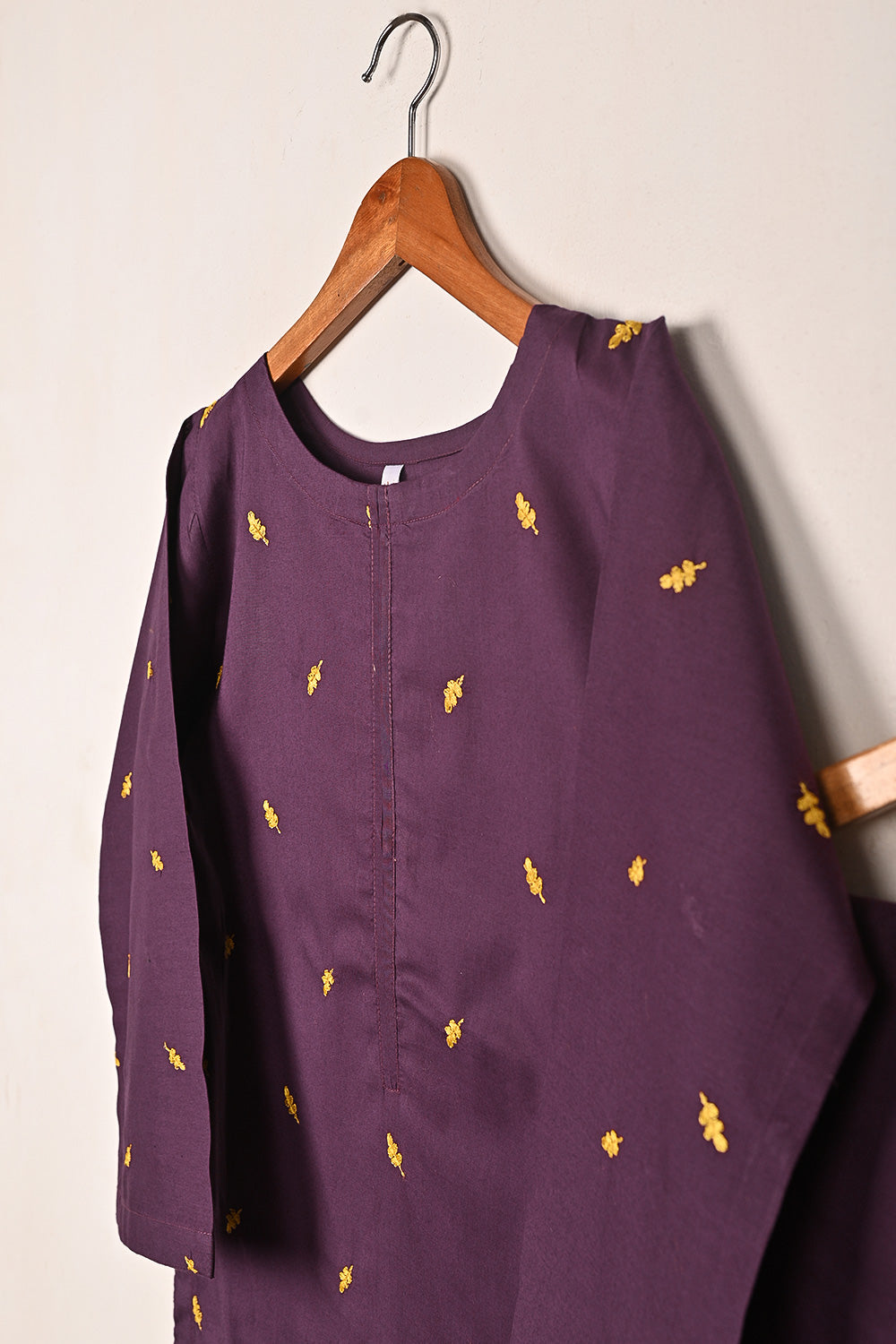 STP-250A-Purple  - 2Pc Ready to Wear Embroidered Cambric Dress