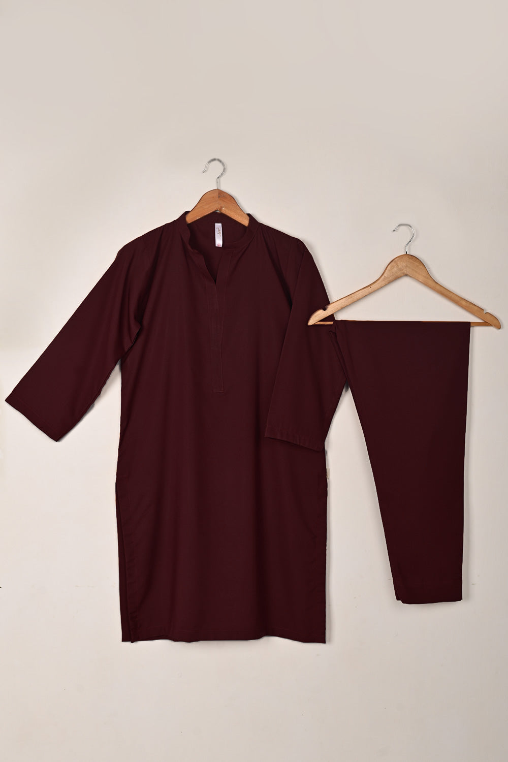 STP-221E-Maroon - 2Pc Ready to Wear Malai Solid Dress
