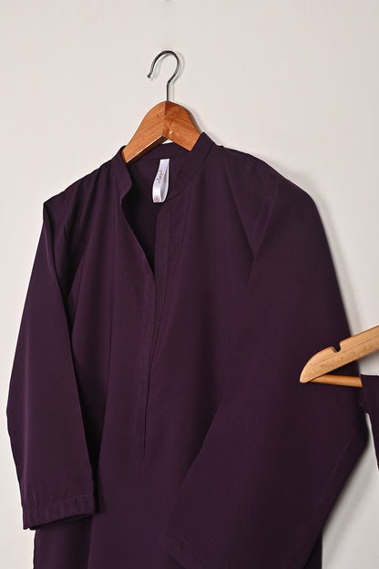 STP-221A-Purple - 2Pc Ready to Wear Malai Solid Dress