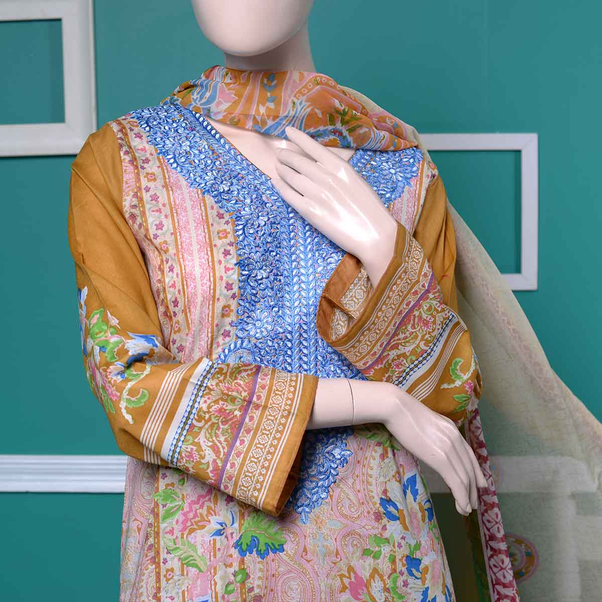 Un-stitched Embroidered Lawn (AY-1A) Floryn