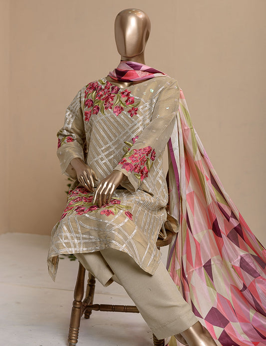 3 Pc Khaddi Lawn Unstitched Embroidered Dress (TP-16)