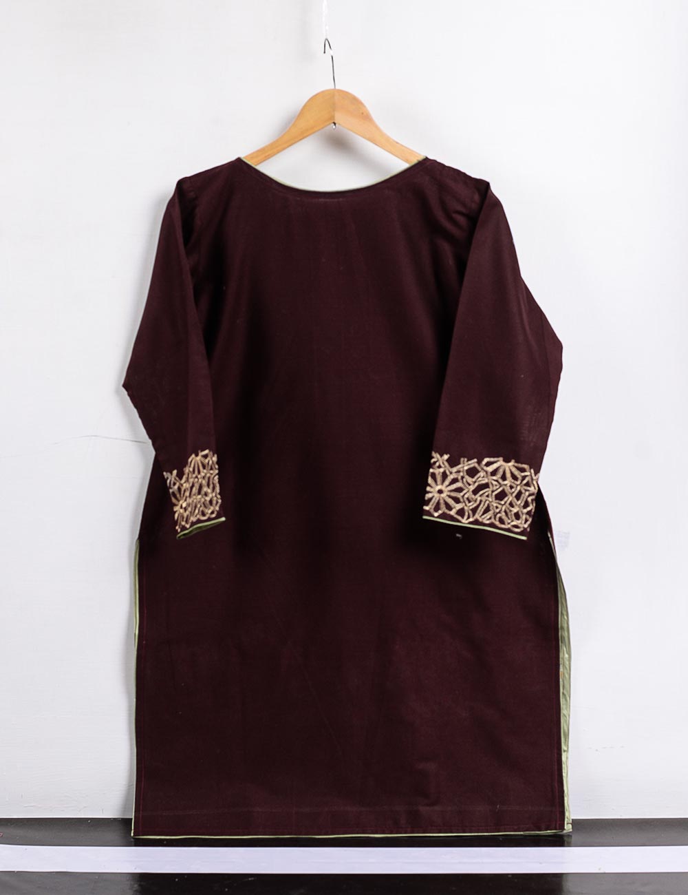 Cambric Embroidered Kurti - T20-004-Maroon