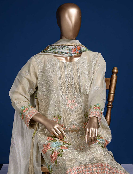 3 Pc Khaddi Lawn Unstitched Embroidered Dress (TP-12)