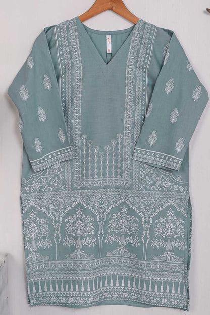 TS-220A-BlueishGrey - COTTON PRINTED STITCHED KURTI