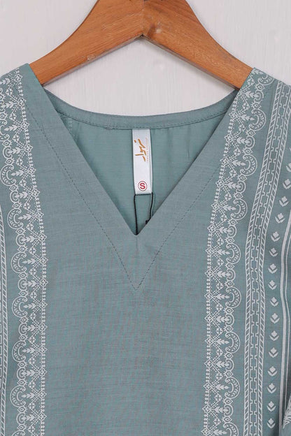 TS-220A-BlueishGrey - COTTON PRINTED STITCHED KURTI