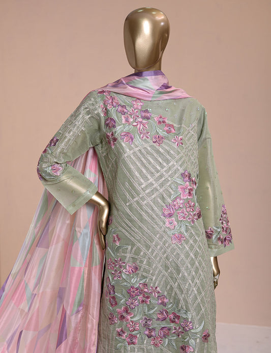 3 Pc Khaddi Lawn Unstitched Embroidered Dress (TP-18)