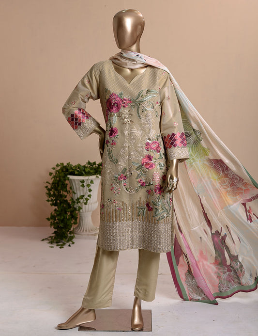 3 Pc Khaddi Lawn Unstitched Embroidered Dress (TP-19)