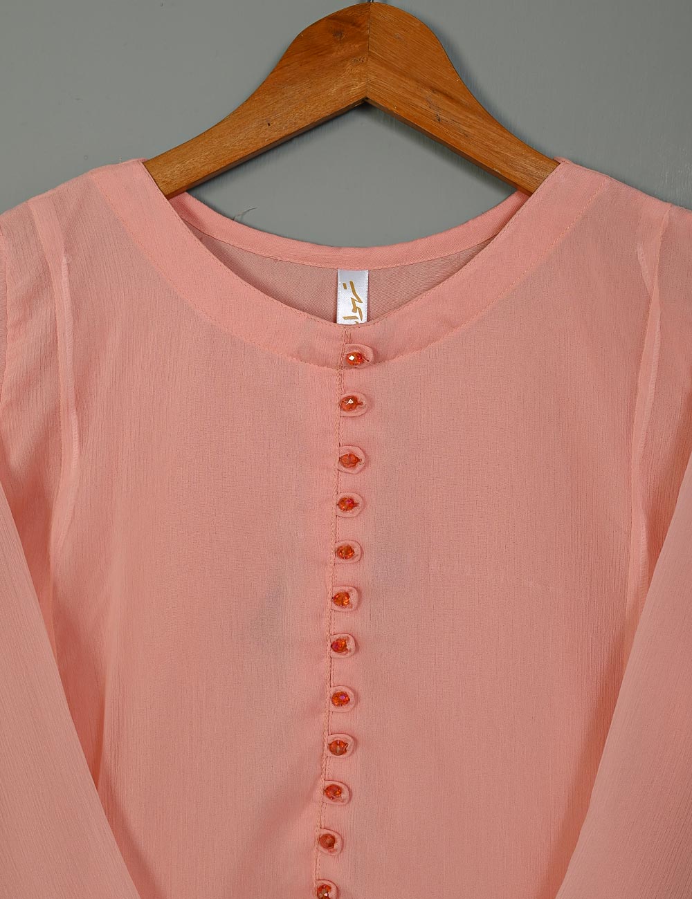 TS-183B-Pink - Chiffon Stitched Kurti