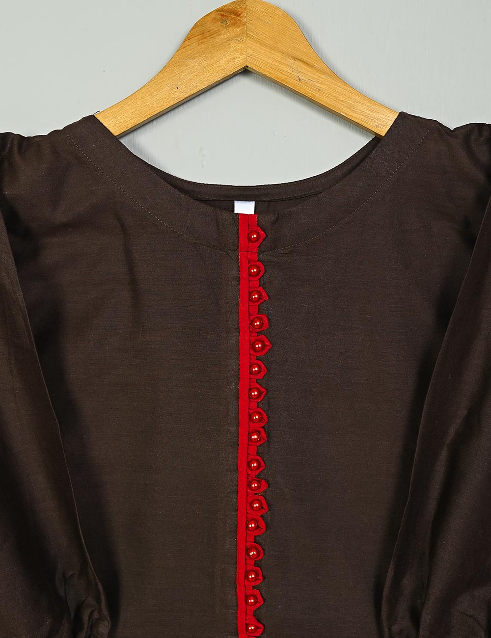 TS-194A-DarkBrown - Cotton Stitched Kurti