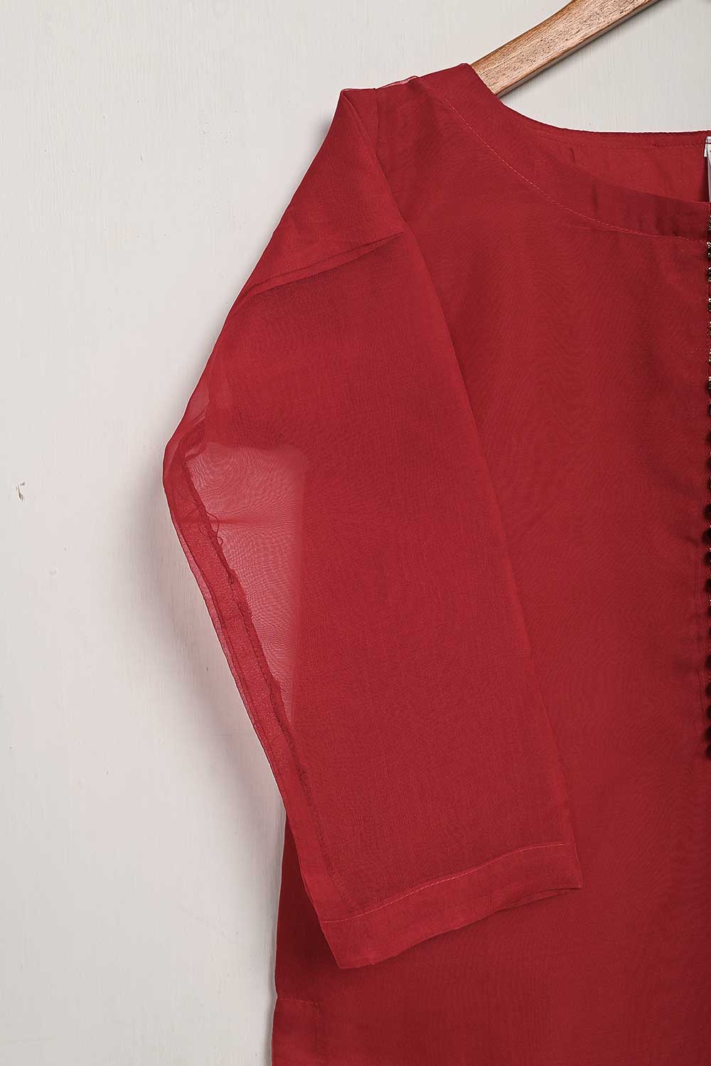 STP-115A-Red - 2Pc Organza With Malai Trouser