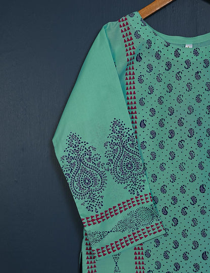 TS-156A-AquaGreen - Cotton Block Printed Stitched