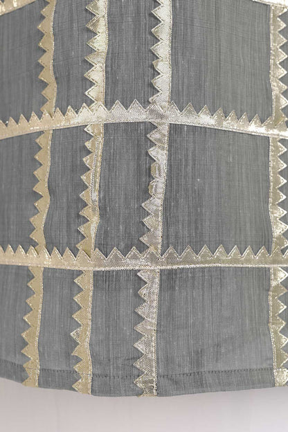 Paper Cotton Gotta Work Stitched Kurti - Bloodstone (T20-044B-Grey)