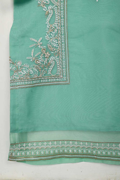 STP-125A-SeaGreen - 2Pc Organza With Malai Trouser