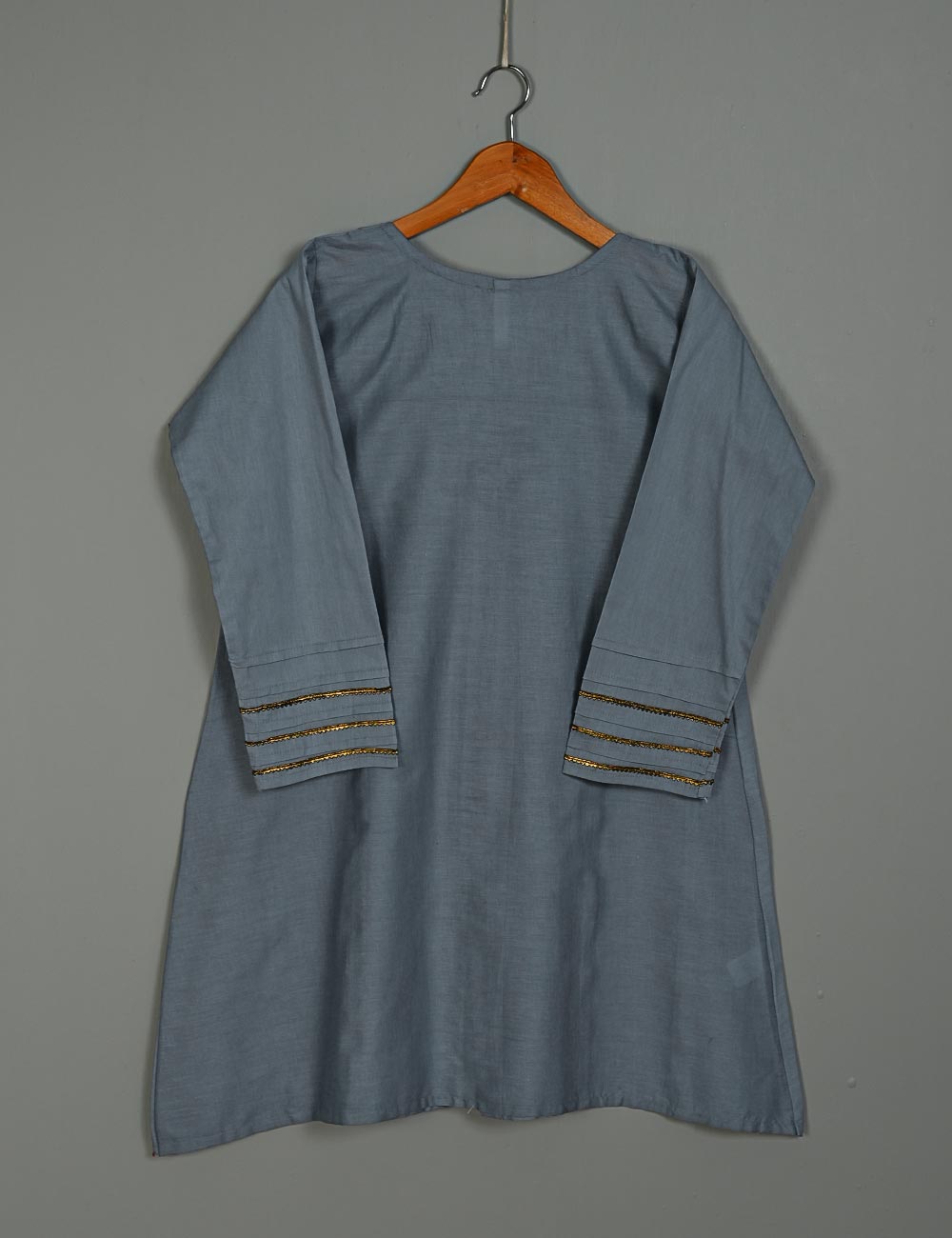 TS-177-Grey - Cotton Stitched Frock