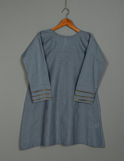 TS-177-Grey - Cotton Stitched Frock