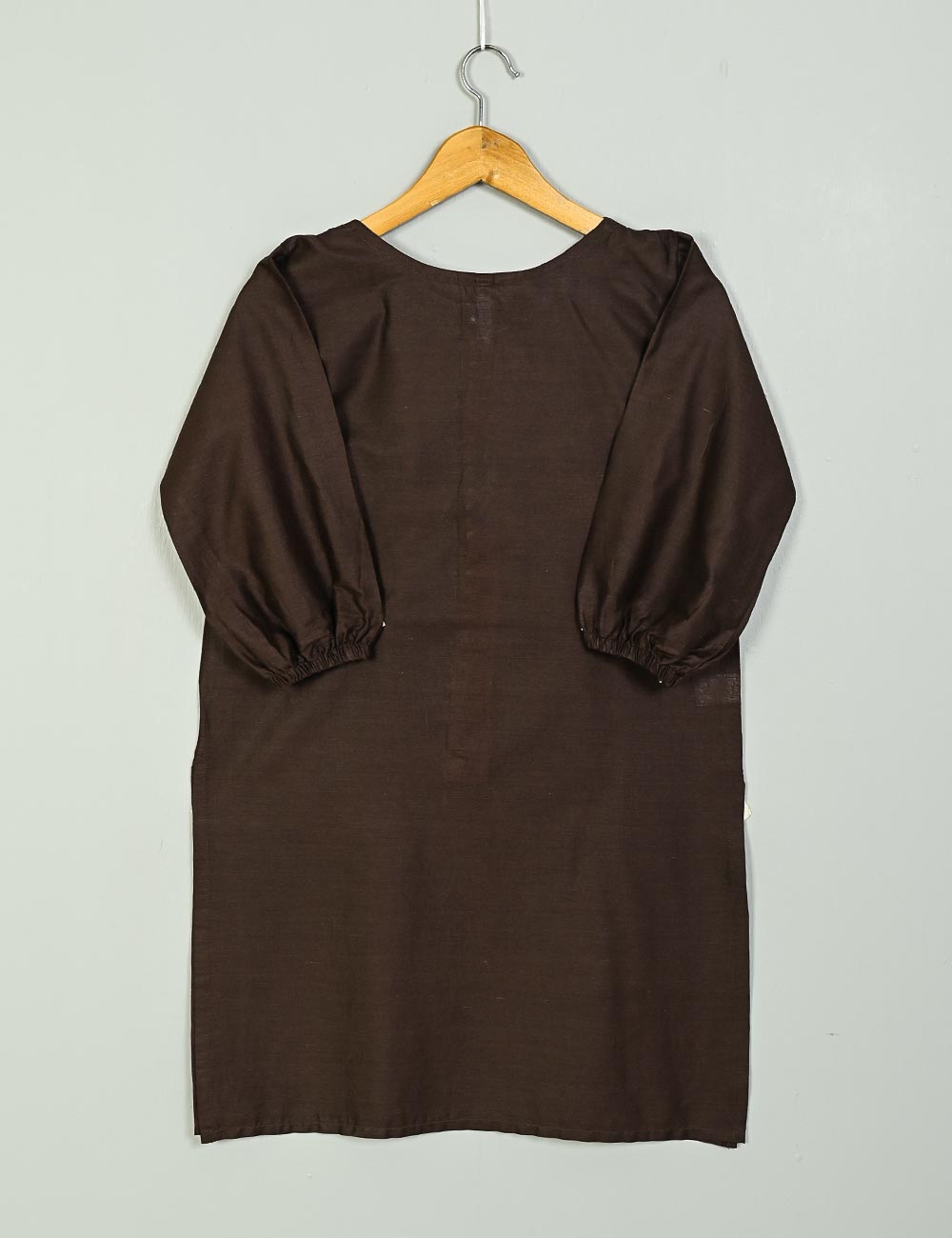 TS-194A-DarkBrown - Cotton Stitched Kurti