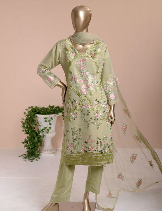 3 Pc Khaddi Lawn Unstitched Embroidered Dress (TP-14)