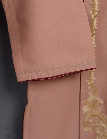 Cotton Embroidered Kurti - Bygone Beauty (T20-016-Peach)