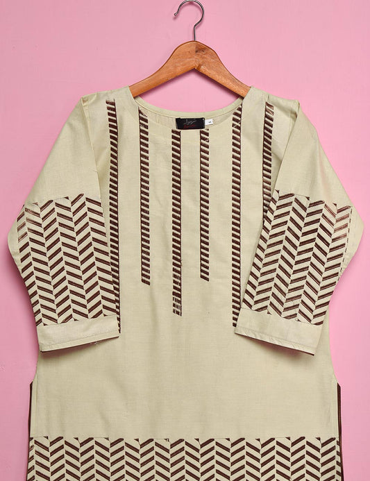 Cotton Embroidered Stitched Kurti - Cielo (T20-048A-Skin)