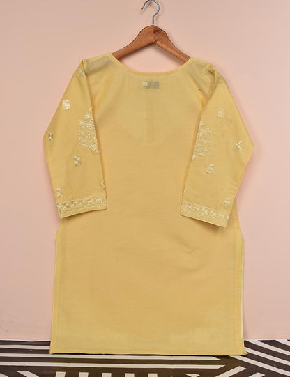 Cotton Embroidered Stitched Kurti - Cosmic Ray (T20-050A-Yellow)