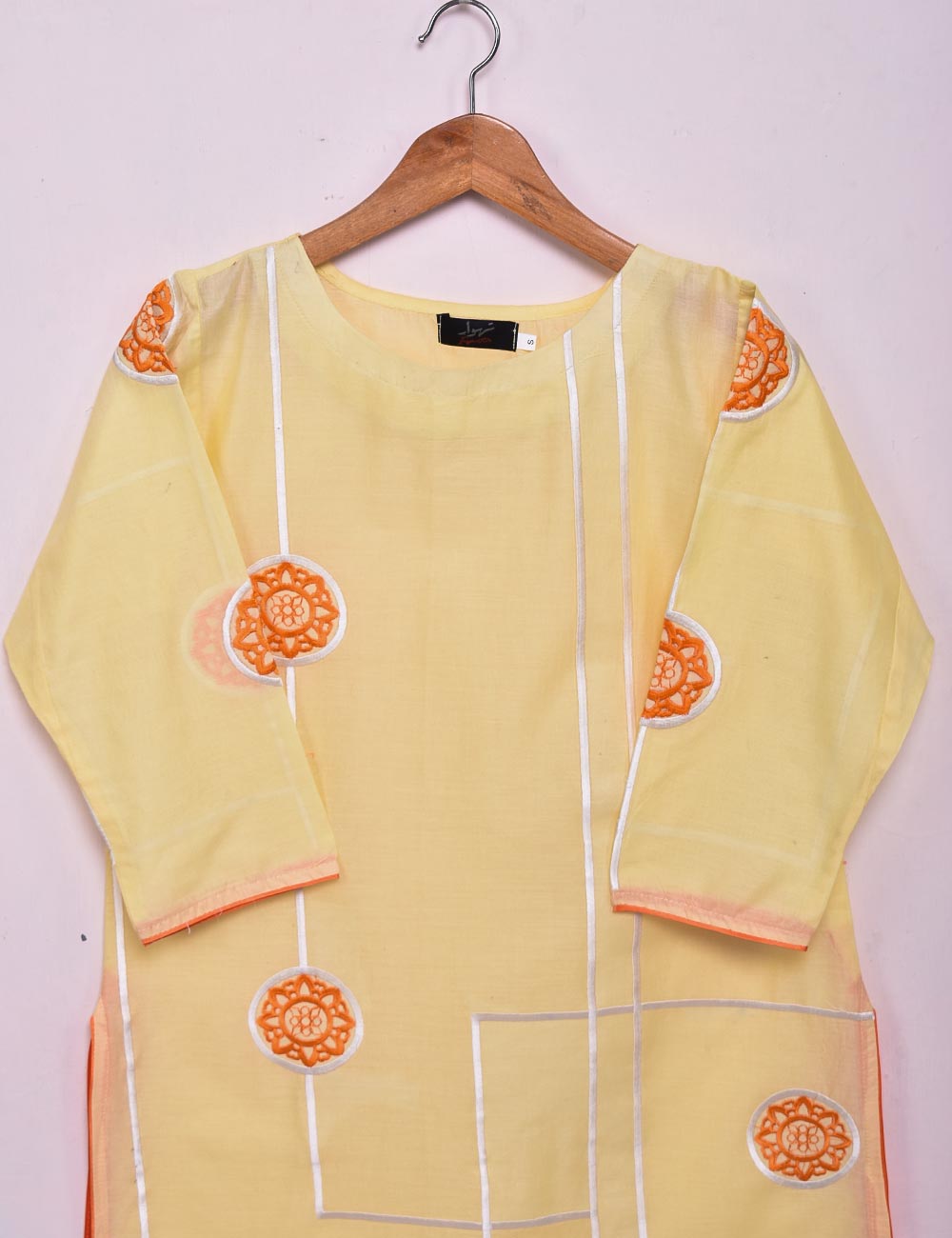 Cotton Embroidered Stitched Kurti - Cosmos (TS-034B-Yellow)