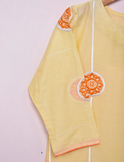 Cotton Embroidered Stitched Kurti - Cosmos (TS-034B-Yellow)