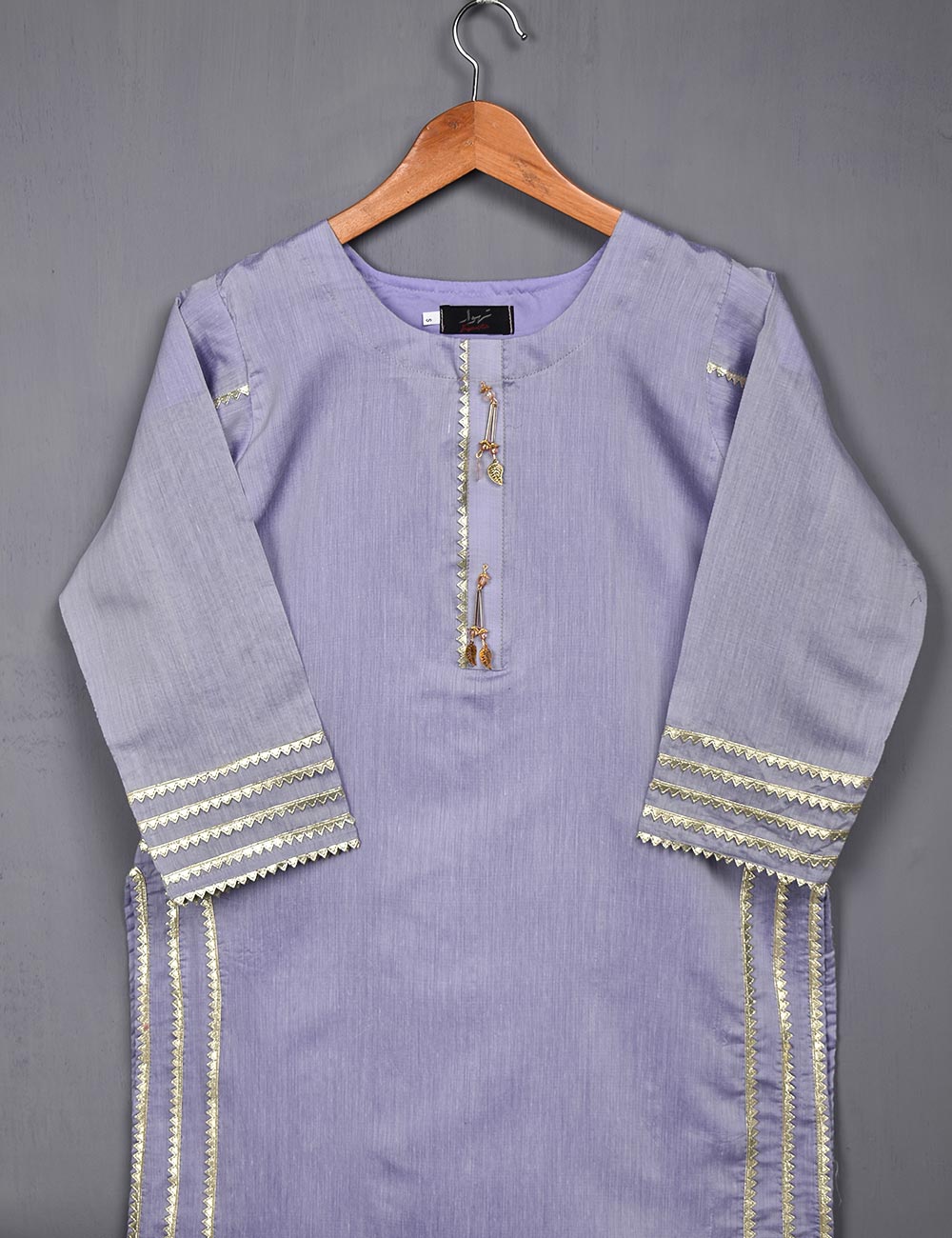 Paper Cotton Stitched Kurti - Crystal Bird (T20-056B-Purple)