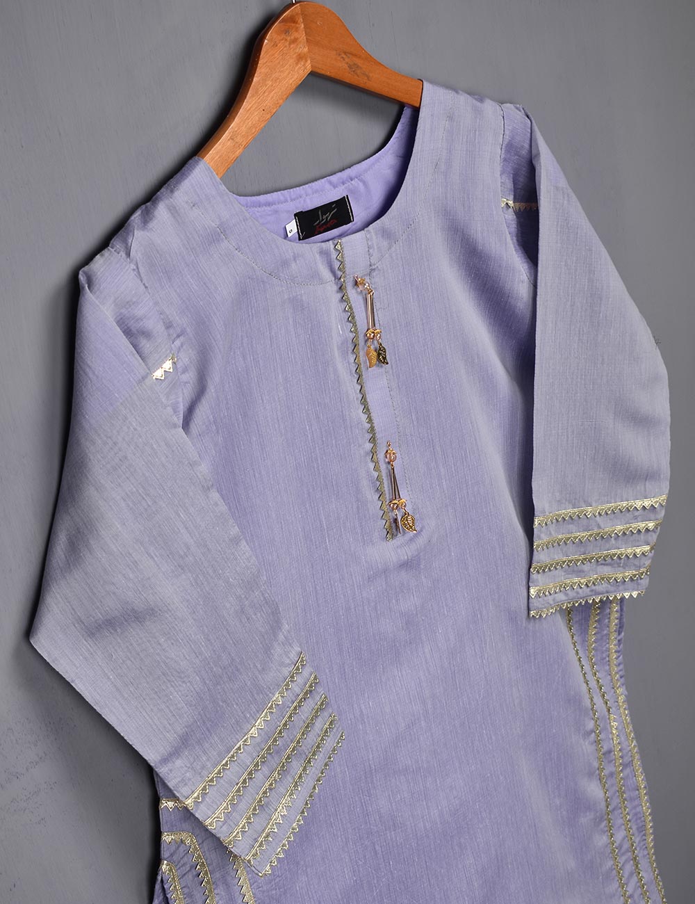 Paper Cotton Stitched Kurti - Crystal Bird (T20-056B-Purple)