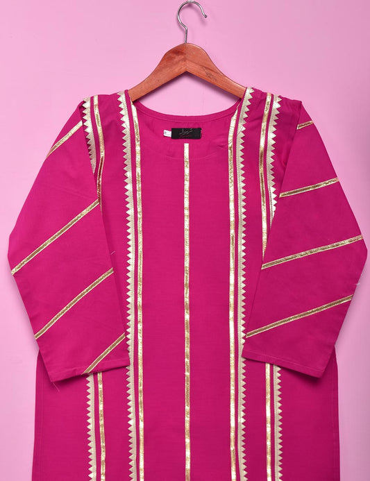 2Pc Stitched Cotton Gota Work Dress - Felicity (STP-001B)