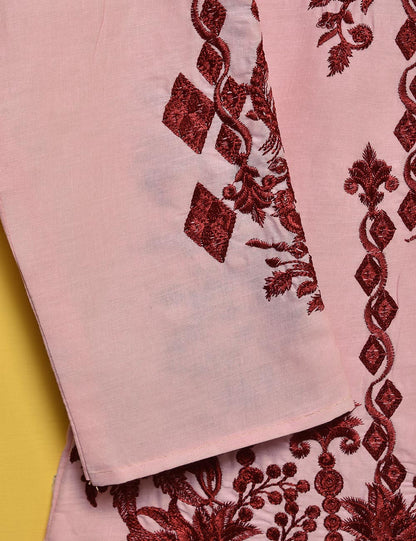 Cotton Embroidered Stitched Kurti - Phoenix (TS-013A-Pink)