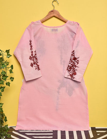 Cotton Embroidered Stitched Kurti - Phoenix (TS-013A-Pink)