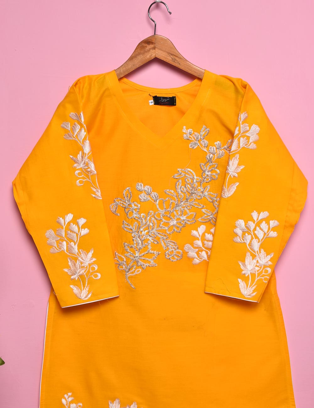 Cotton Embroidered Stitched Kurti - Sunbeam (TS-015A-Yellow)