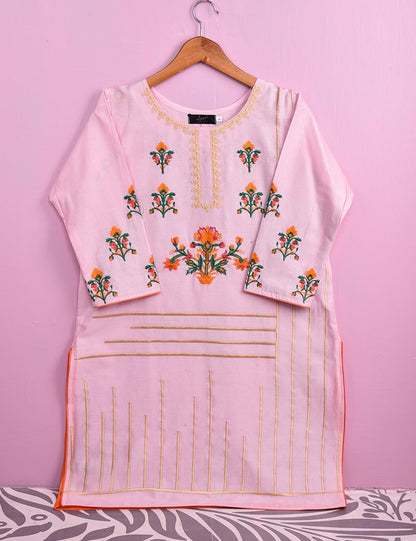 Cotton Embroidered Stitched Kurti - Glorious hues (TS-042C-Pink)