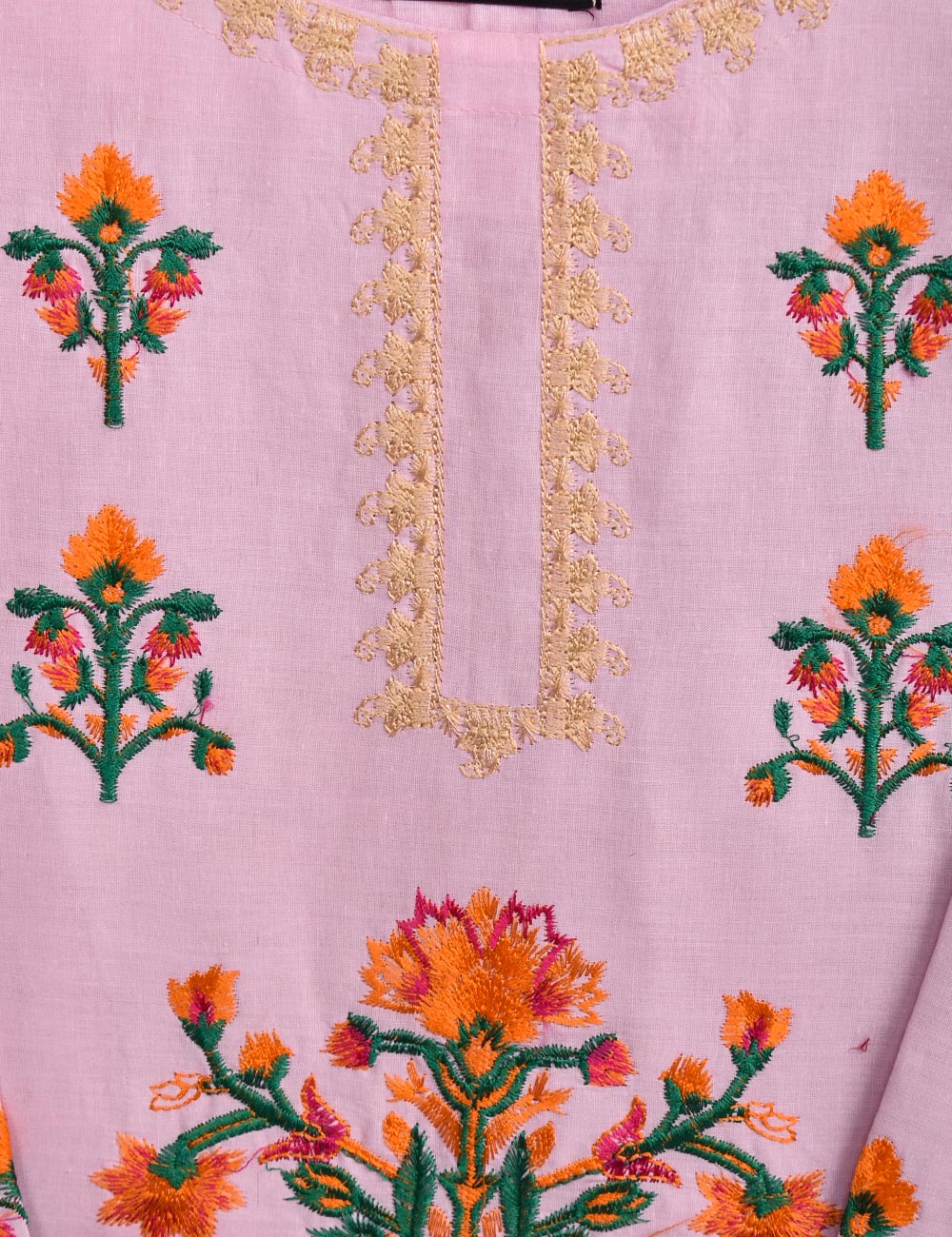 Cotton Embroidered Stitched Kurti - Glorious hues (TS-042C-Pink)