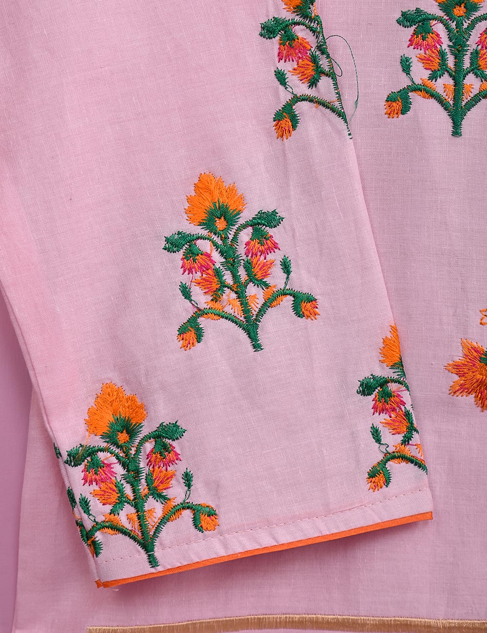 Cotton Embroidered Stitched Kurti - Glorious hues (TS-042C-Pink)