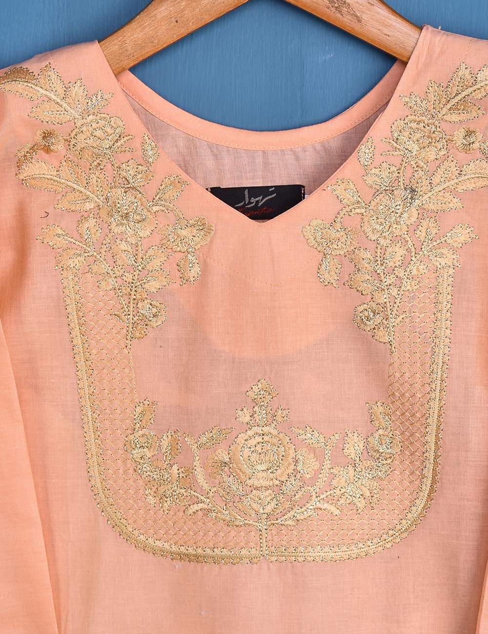 Cotton Embroidered Stitched Kurti - Wispy Flair (TS-044B-Pink)